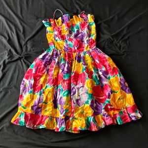 Vintage 1980s Oscar de la Renta Floral Dress